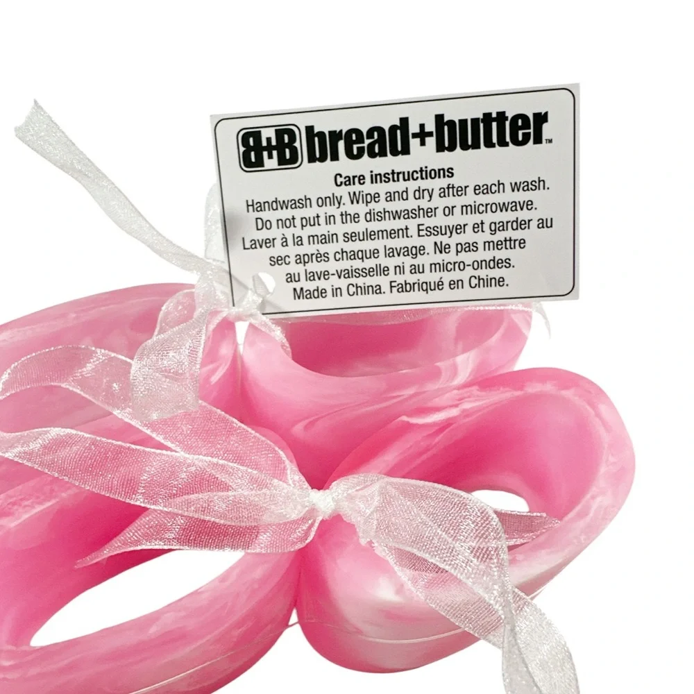 NEW Bread + Butter Oval PINK NAPKIN RING Set/4